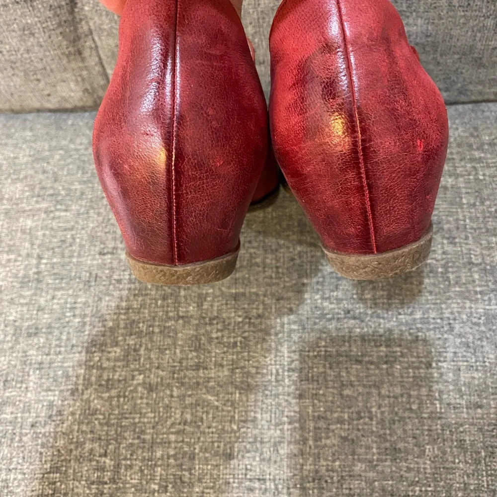 Dansko Red Leather Mary Jane Wedges